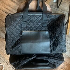 DSW Black Quilted Weekender Bag